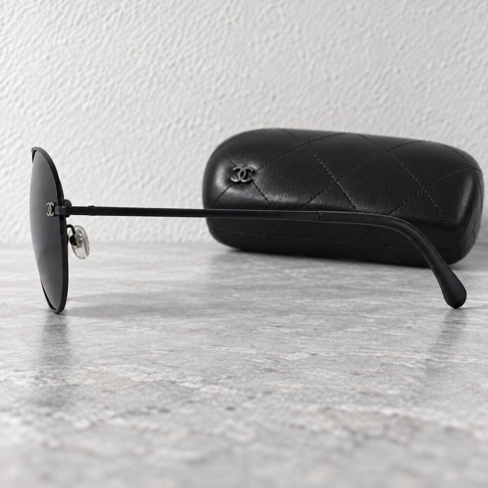 Chanel Black Aviator Sunglasses - Picture 3 of 6